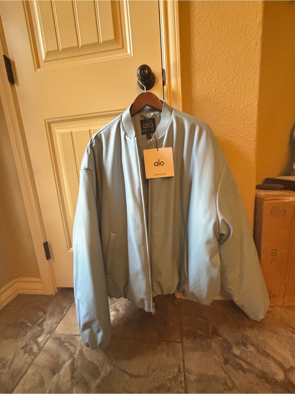 ALO Yoga Men's Pale Blue Bomber Jacket